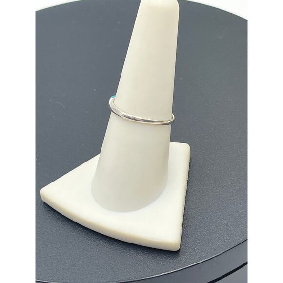 Sterling Silver Turquoise Channel Inlay Southwestern Native American Ring Sz 8 - Picture 6 of 10